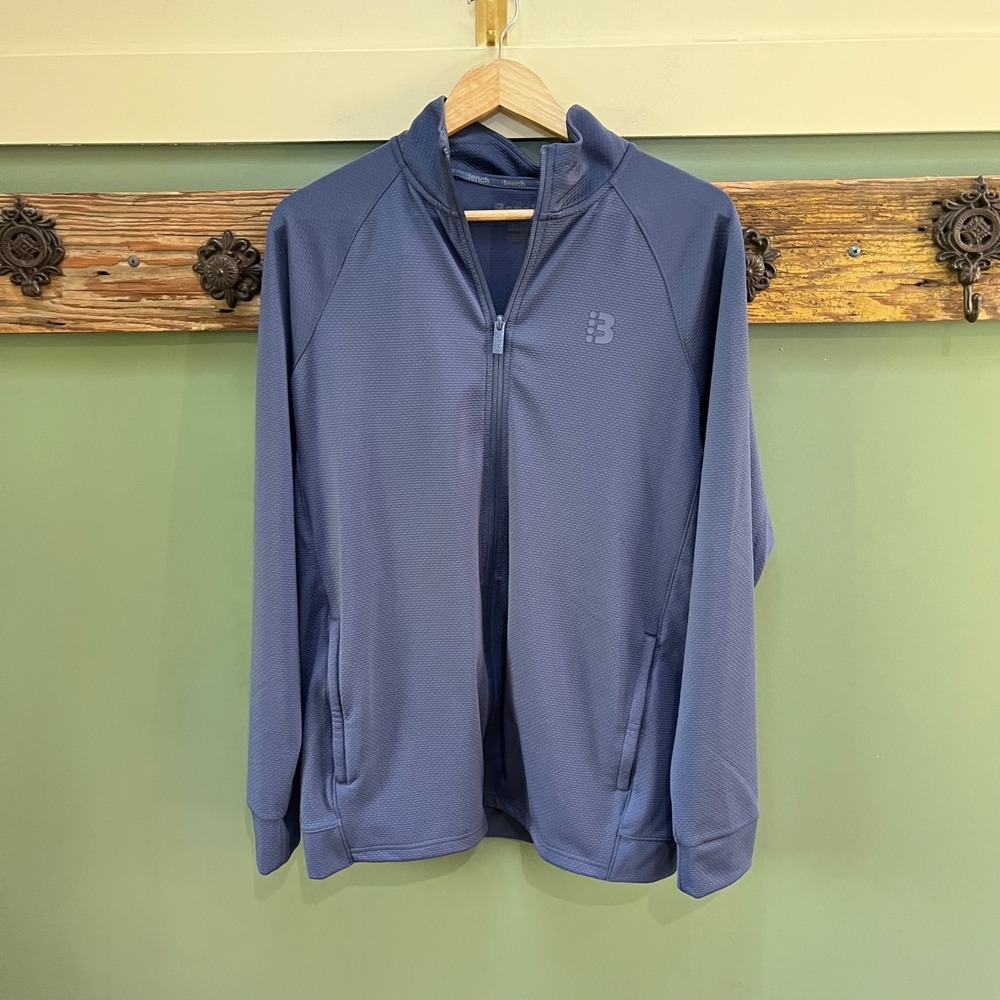 Bench Urbanwear Mens Full Zip Track Jacket Blue Mock Neck Medium BMKL43473C